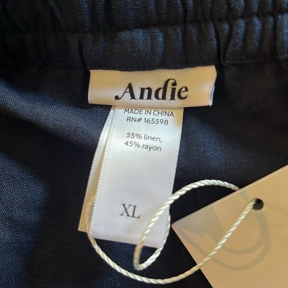 NWT Andie | The Graciosa Linen Navy Shorts Tassle Drawstrings Resortwear XL - Picture 7 of 8